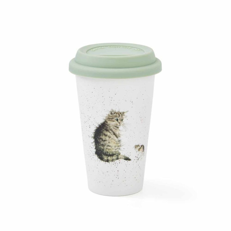 Royal Worcester Porcelánový cestovní hrnek Wrendale Designs "Cat and Mouse", 0,31 l - Kočka a myš