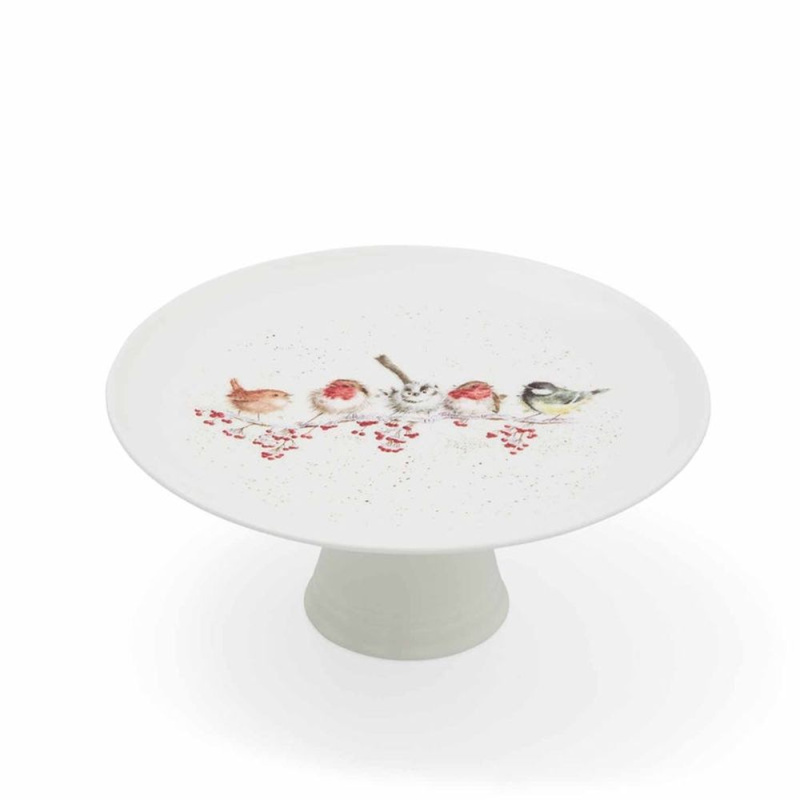 Royal Worcester Vánoční porcelánový podnos na dorty a cukroví Wrendale Designs, 25x11 cm - Ptáčci