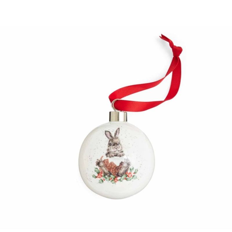 Royal Worcester Porcelánová vánoční ozdoba Wrendale Designs "Merry Little Christmas", 6,5 cm - Králík