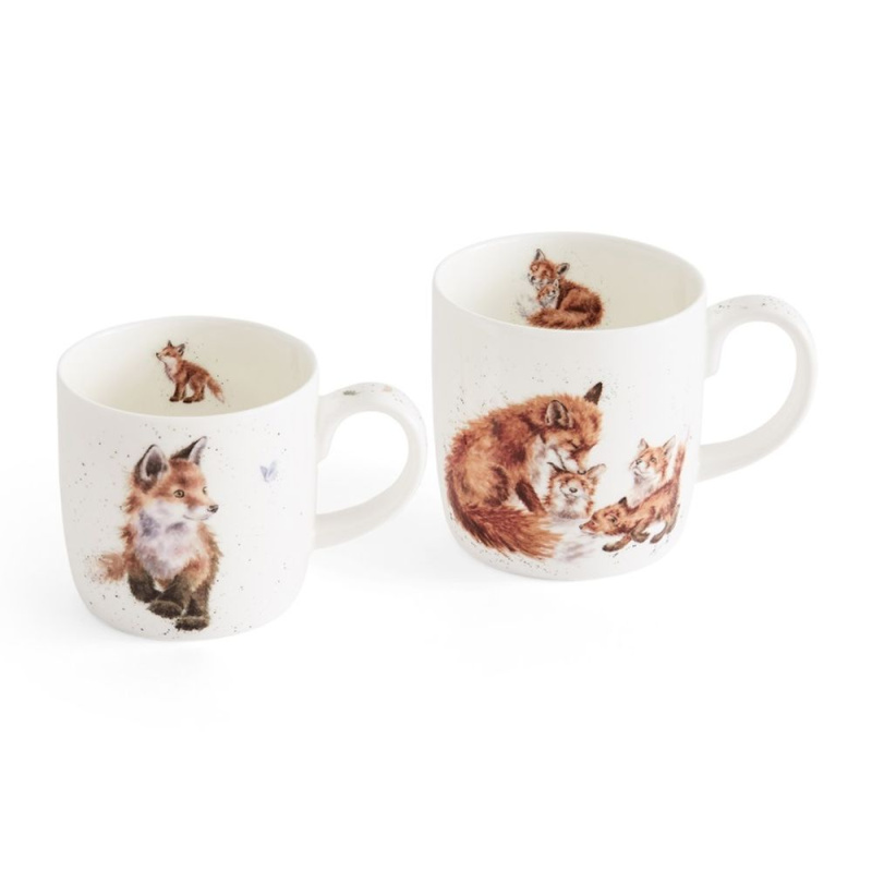 Royal Worcester Sada 2 ks porcelánových hrnků Wrendale Designs, 0,31 + 0,4 l - Lišky