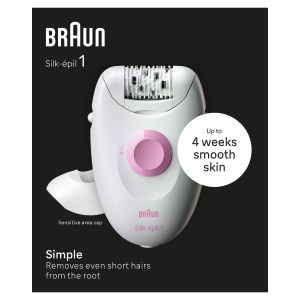 BRAUN Silk-épil 1 elektrický epilátor 1-010 bílá/růžová
