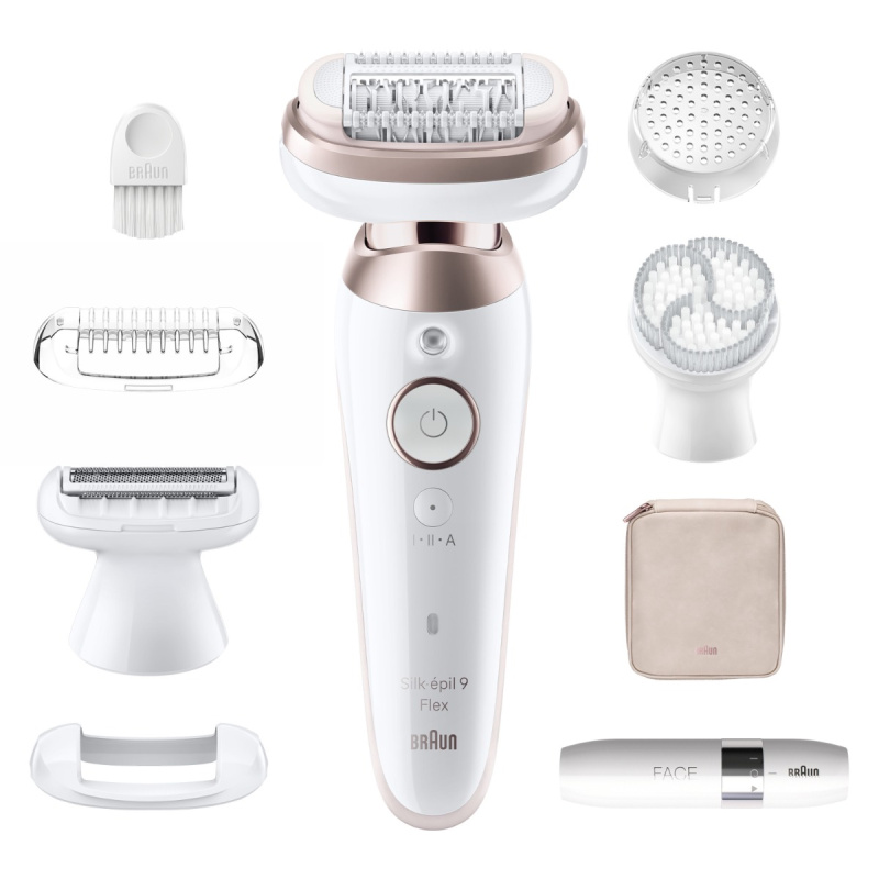 Braun Silk-épil 9 9360 Flex epilátor s plně flexibilní hlavou na nohy, tělo a podpaží 1 ks