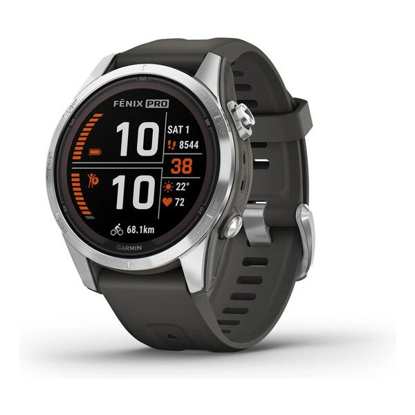 Garmin fenix 7S Pro Glass Solar Stříbrná