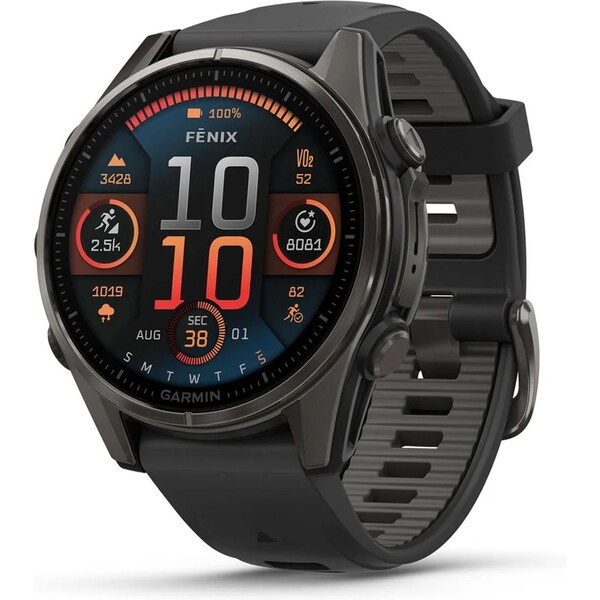 Garmin fenix 8 AMOLED Sapphire 47 mm tmavě šedé Tmavě šedá