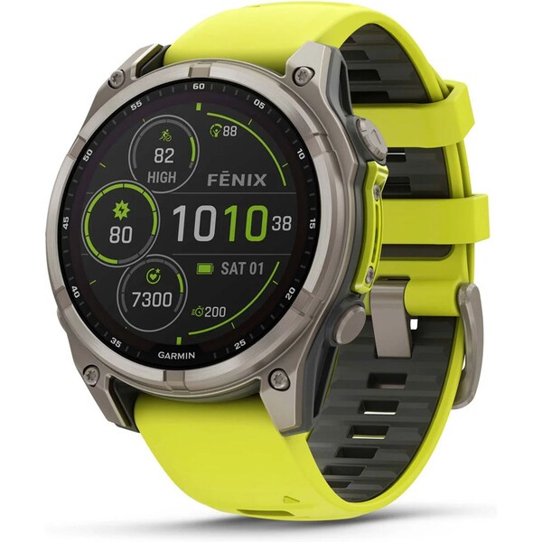 Garmin Fenix 8 Solar 47 mm titan žluté Titanová