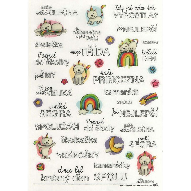 Samolepky průhledné A4 - Naše velká slečna