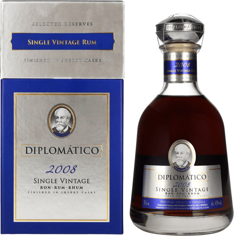 Diplomático Single Vintage 2008 43% 0,7l (dárková kazeta)