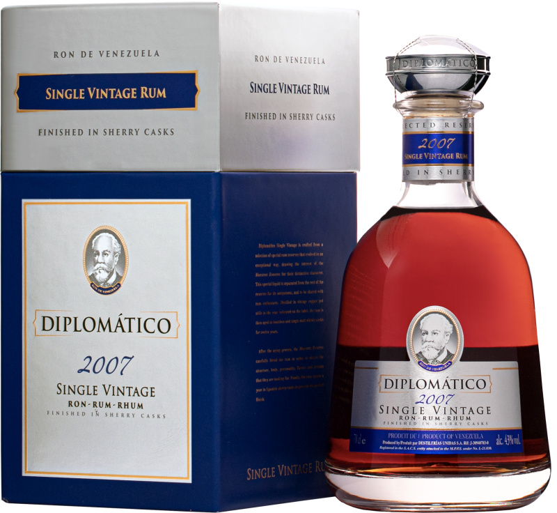 Diplomático 2007 Single Vintage 43% 0,7l (dřevěná kazeta)