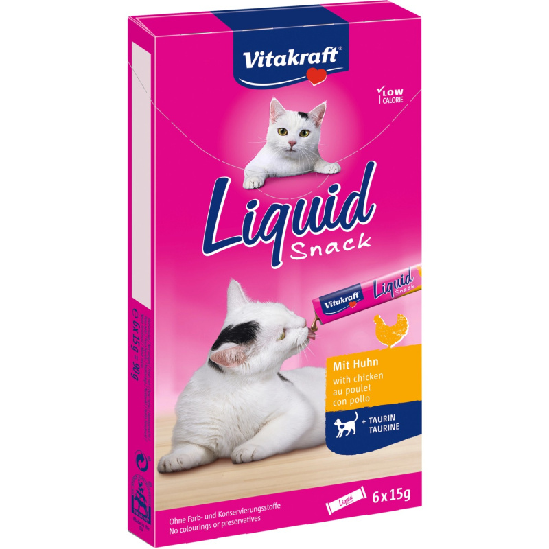 Vitakraft Liquid Snack kuře a taurin 6x15 g