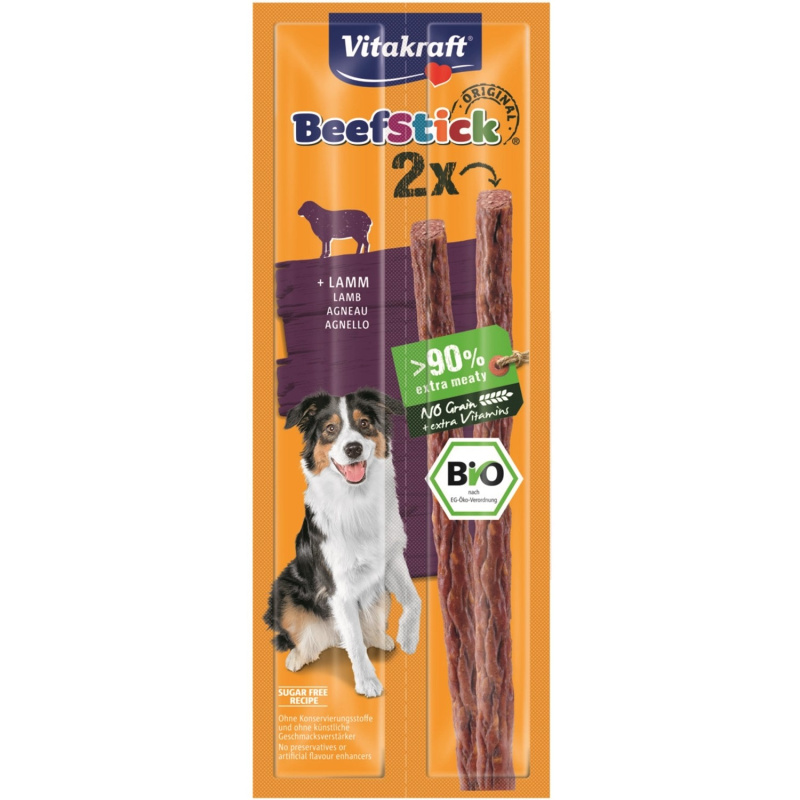 Vitakraft Pochoutka pro psy Beef Stick Bio jehněčí, 2 ks