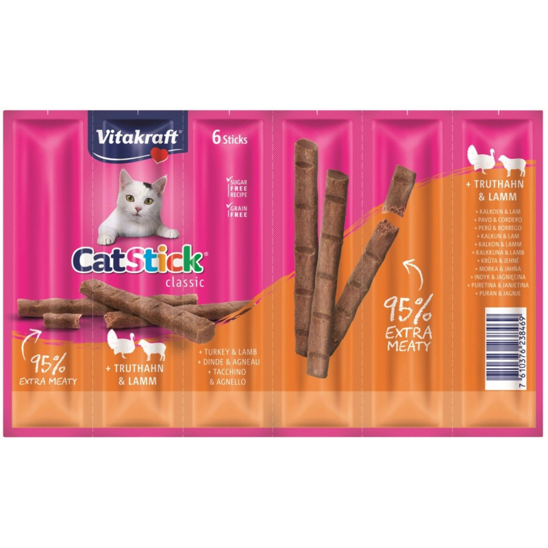 Vitakraft Cat Stick krůta a jehně 6x6 g