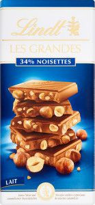 Lindt Čokoláda Les Grandes Mléčná s celými lískovými jádry