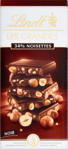 Lindt Čokoláda Les Grandes Hořká s celými lískovými jádry