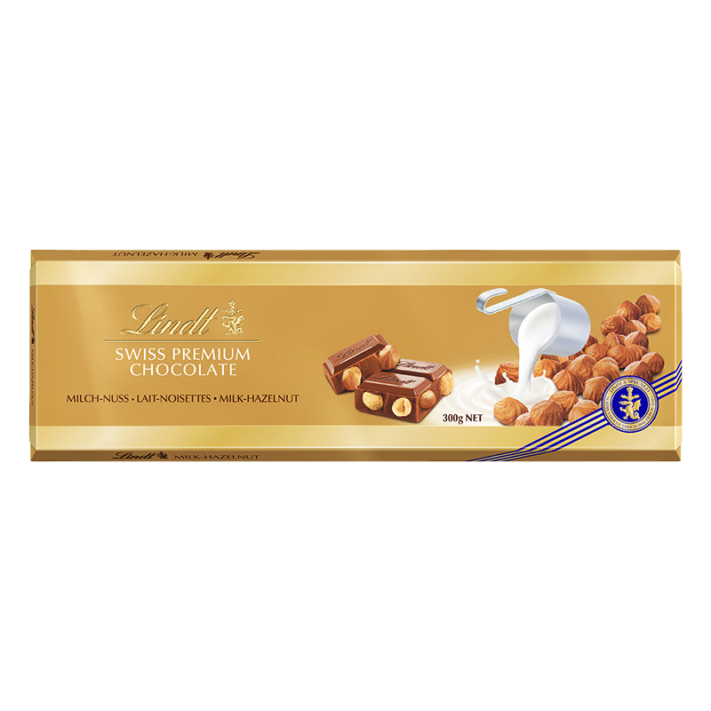 Lindt Čokoláda Gold Tablet Švýcarská Mléčná s lískovými oříšky