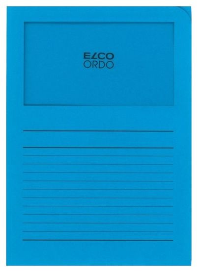 Elco Zakládací obal L s okénkem - A4, papírový, modrý, 1 ks