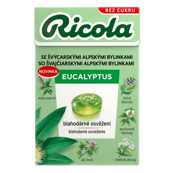 RICOLA Eucalyptus bez cukru 40g