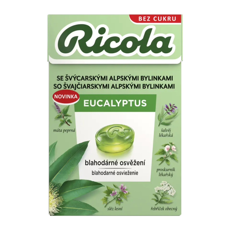 RICOLA Eucalyptus bez cukru 40g