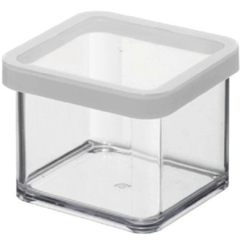 Hranatá plastová dóza na potraviny LOFT bílá 0,5 l