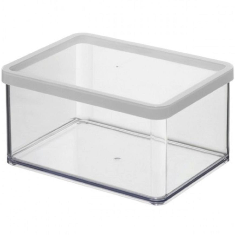 Hranatá plastová dóza na potraviny LOFT bílá 2,25 l