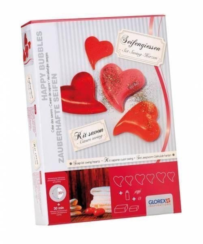 Glorex Kreativní sada na výrobu odlévaných mýdel Soap fix srdce (poškozené)