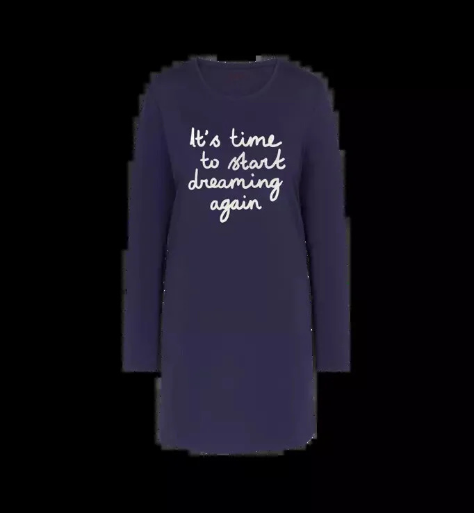 Dámská noční košile Nightdresses NDK 03 LSL X - Triumph modrá (6582) 0038