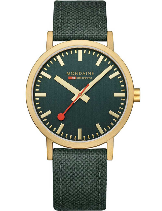Mondaine A660.30360.60SBS Classic Green And Gold 40mm 3ATM