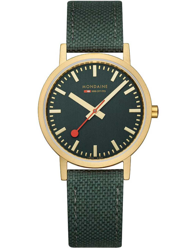 Mondaine A660.30314.60SBS Classic Green And Gold 36mm 3ATM