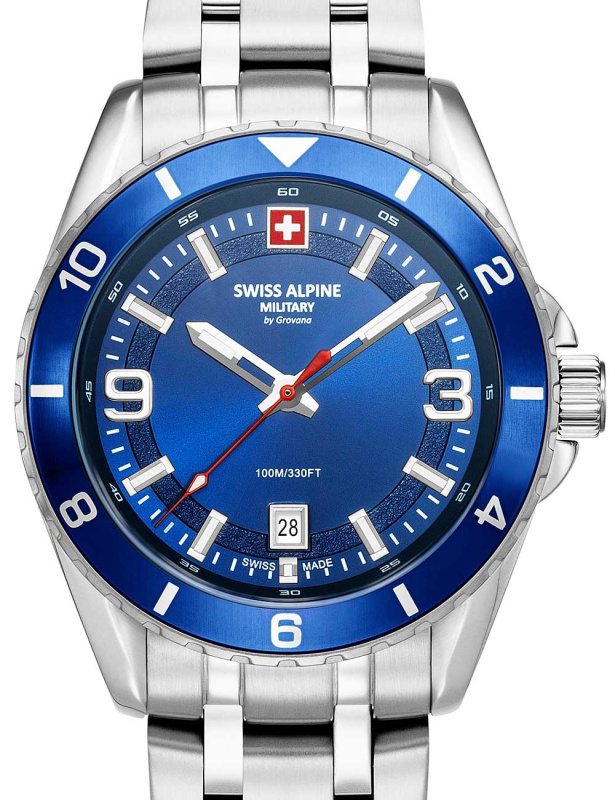 Swiss Alpine Military 7034.1135 Sierra silver blue 42mm 10ATM
