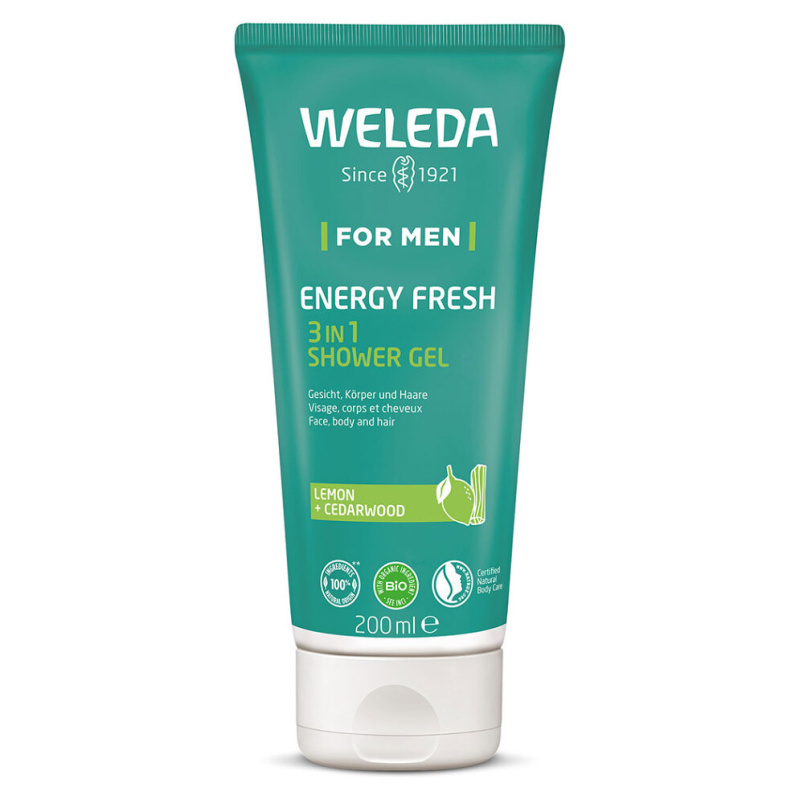 Weleda Energy Fresh 3in1 čisticí gel 3 v 1 na vlasy i tělo pro muže 200 ml