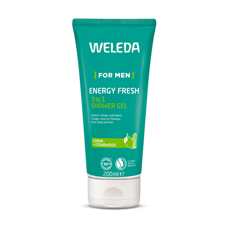 Weleda Energy Fresh 3in1 čisticí gel 3 v 1 na vlasy i tělo pro muže 200 ml