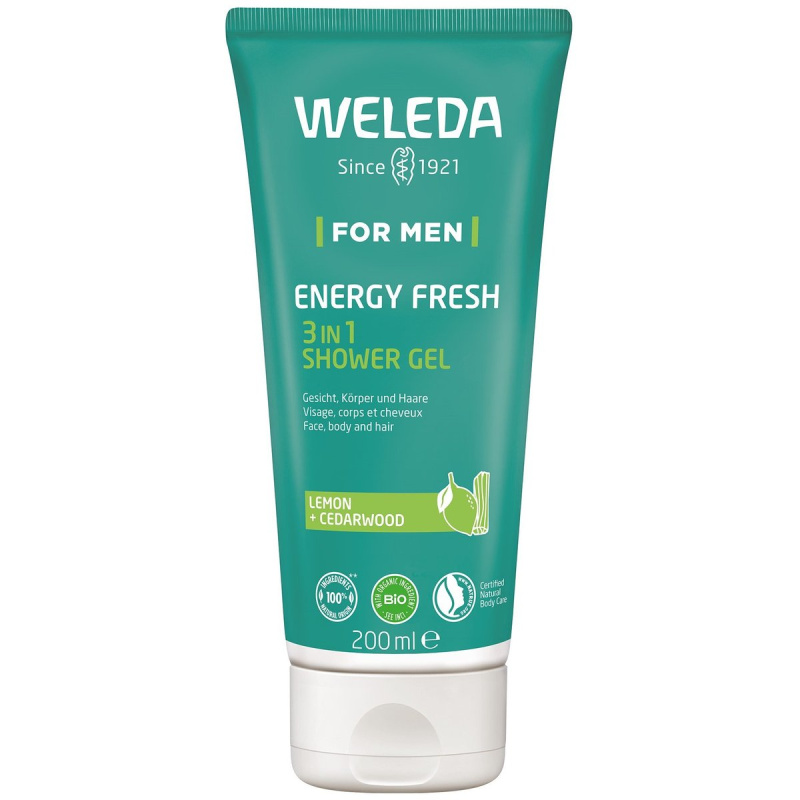 Weleda Energy Fresh 3in1 čisticí gel 3 v 1 na vlasy i tělo pro muže 200 ml