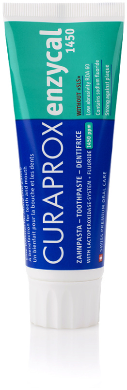 Curaprox Enzycal 1450 zubní pasta 1450 ppm 75 ml
