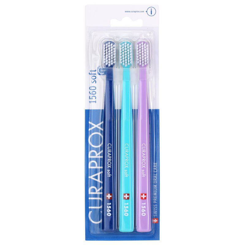 Curaprox CS1560 Zubní kartáček soft, 3 ks Barva: Modrá, žlutá, fialová
