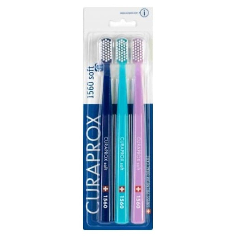 Curaprox CS1560 Zubní kartáček soft, 3 ks Barva: Modrá, žlutá, fialová