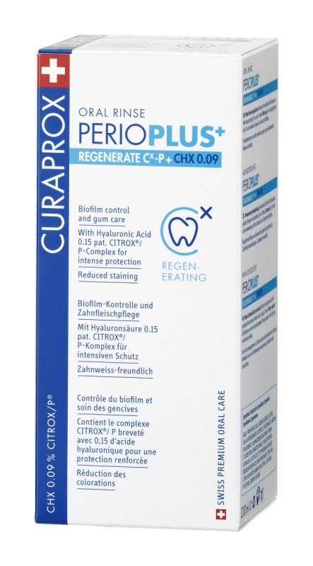 CURAPROX Perio Plus+ Regenerate  CHX 0,09% Ústní voda 200 ml