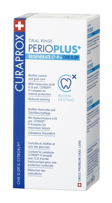 CURAPROX Perio Plus+ Regenerate  CHX 0,09% Ústní voda 200 ml