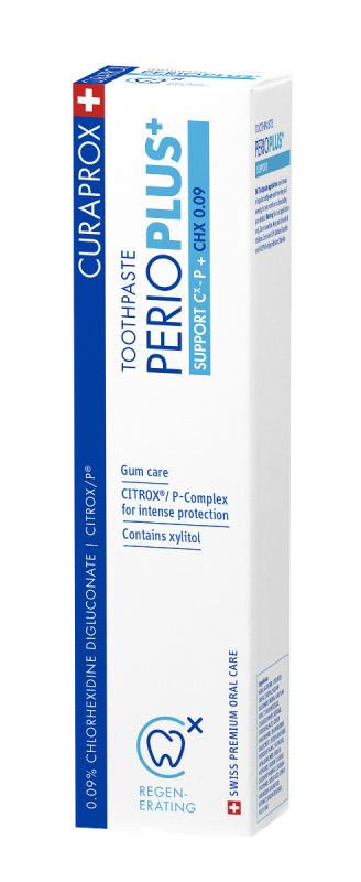 Curaprox Perio Plus+ Support 0.09 CHX zubní pasta proti krvácení dásní a parodontóze 75 ml