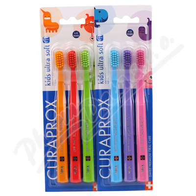 Curaprox 5500 Kids Ultra Soft zubní kartáček pro děti 3 ks