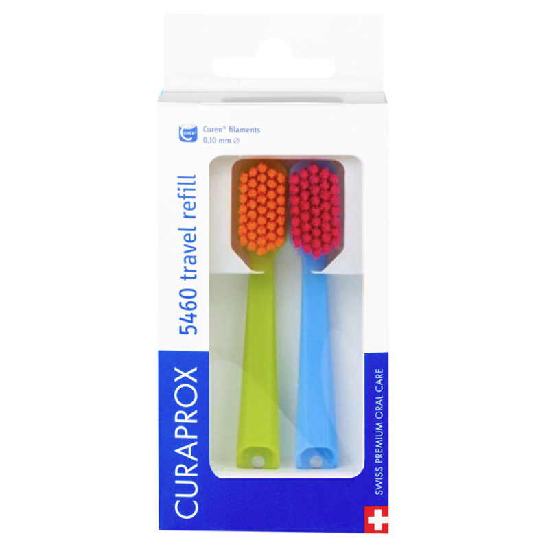 Curaprox Travel Set 2-pack cestovní set náhradní hlavice Blue 2 ks