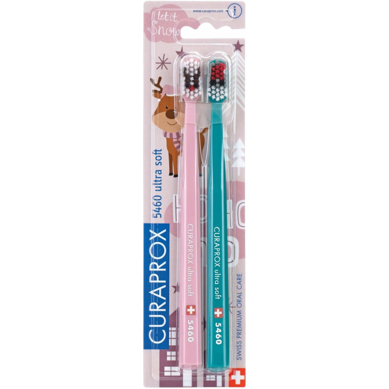 Curaprox CS 5460 Duo WINTER GINGER + RUDOLPH Edition, 2 ks Barva: Růžová