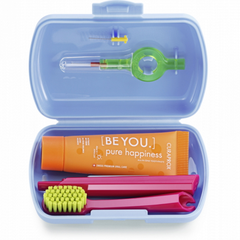 Curaprox Travel Set cestovní set na zuby, jazyk a dásně Blue