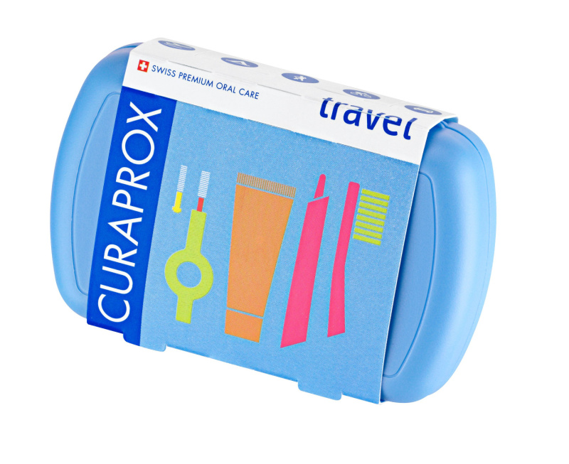 Curaprox Travel Set cestovní set na zuby, jazyk a dásně Blue