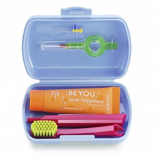 Curaprox Travel Set cestovní set na zuby, jazyk a dásně Blue