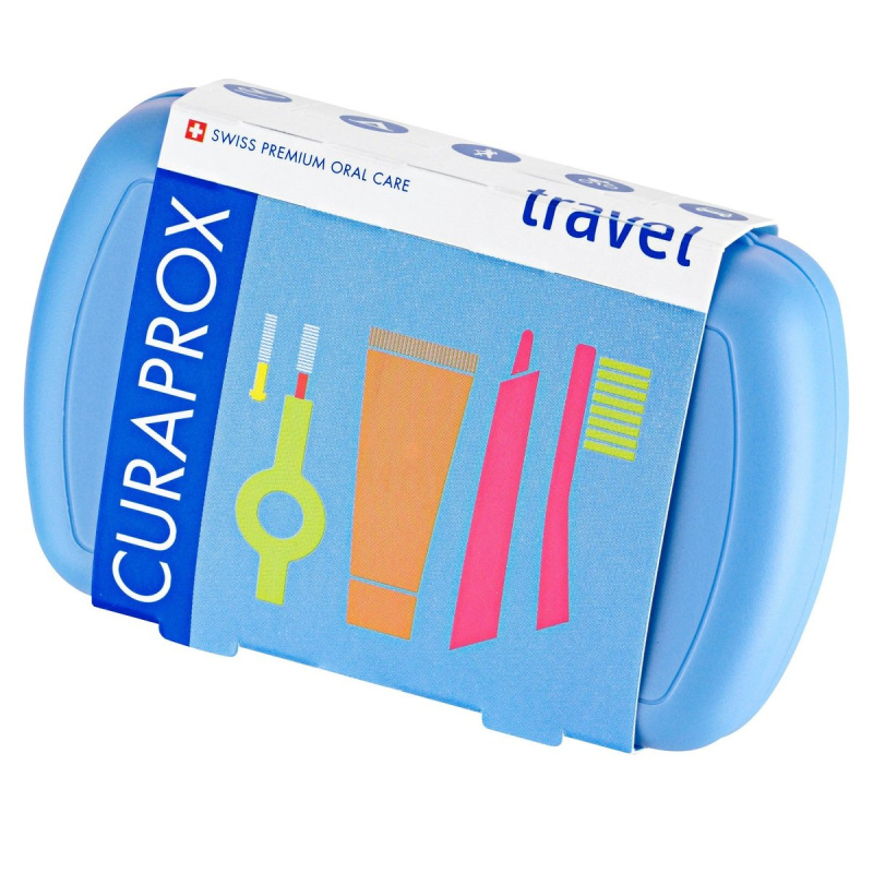 Curaprox Travel Set cestovní set na zuby, jazyk a dásně Blue