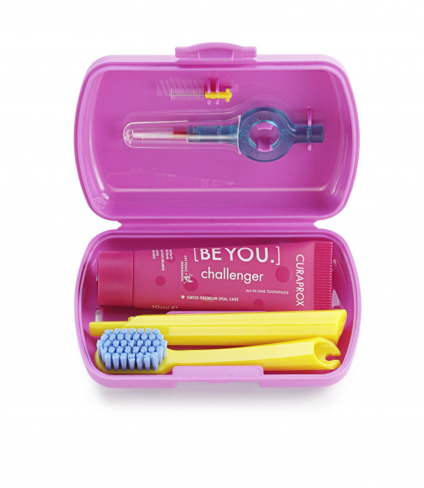Curaprox Travel Set cestovní set na zuby, jazyk a dásně Pink