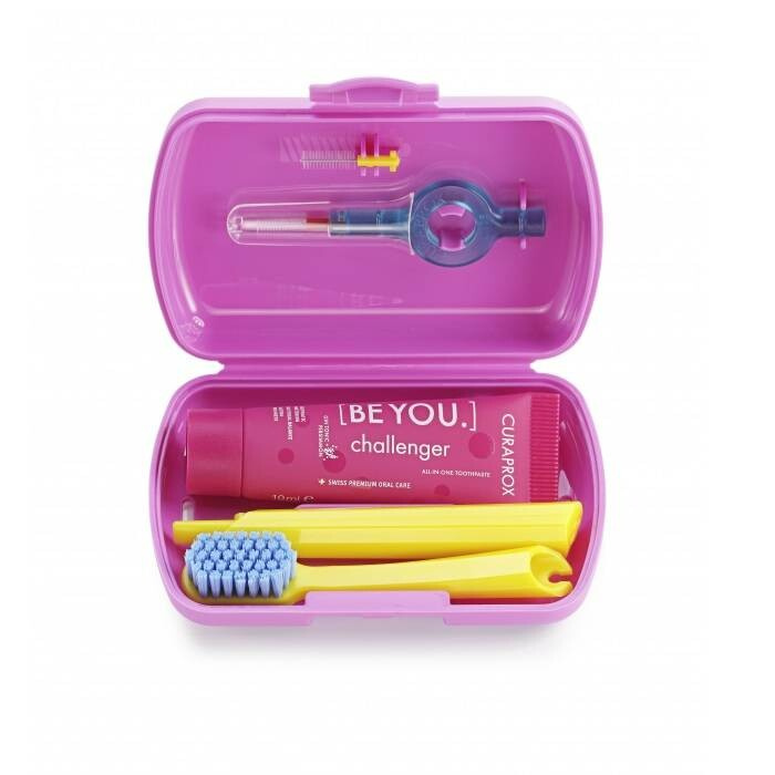 Curaprox Travel Set cestovní set na zuby, jazyk a dásně Pink