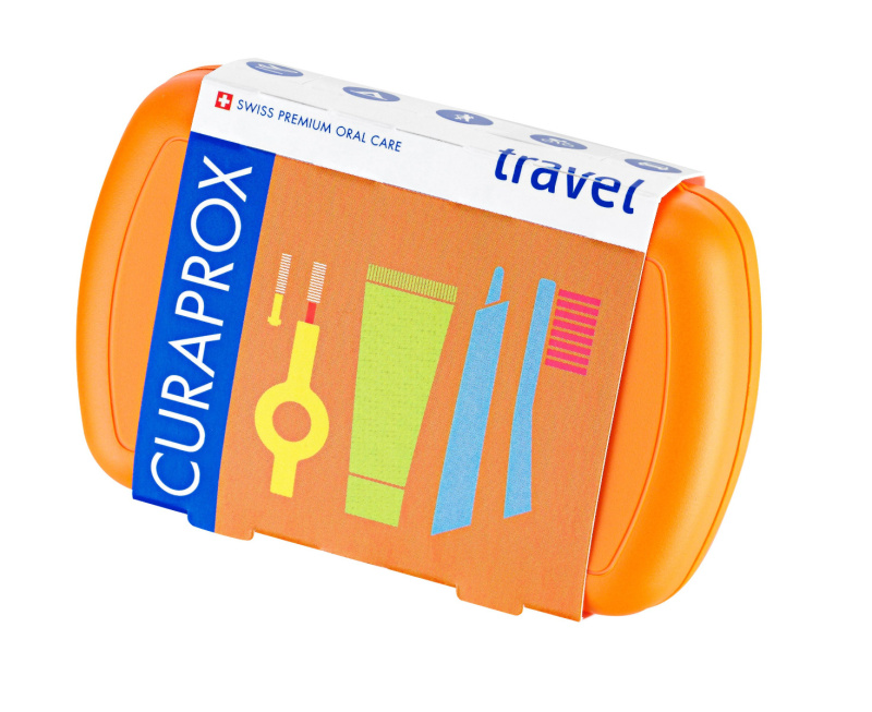 Curaprox Travel Set cestovní set na zuby, jazyk a dásně Orange