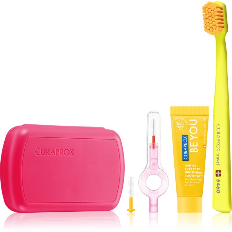 Curaprox Travel Set cestovní set na zuby, jazyk a dásně Magenta