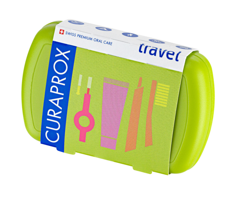 Curaprox Travel Set cestovní set na zuby, jazyk a dásně Green