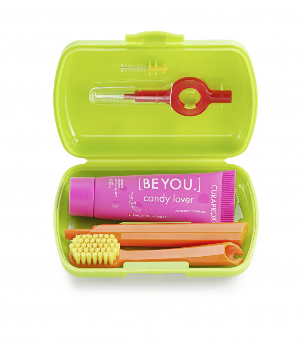 Curaprox Travel Set cestovní set na zuby, jazyk a dásně Green